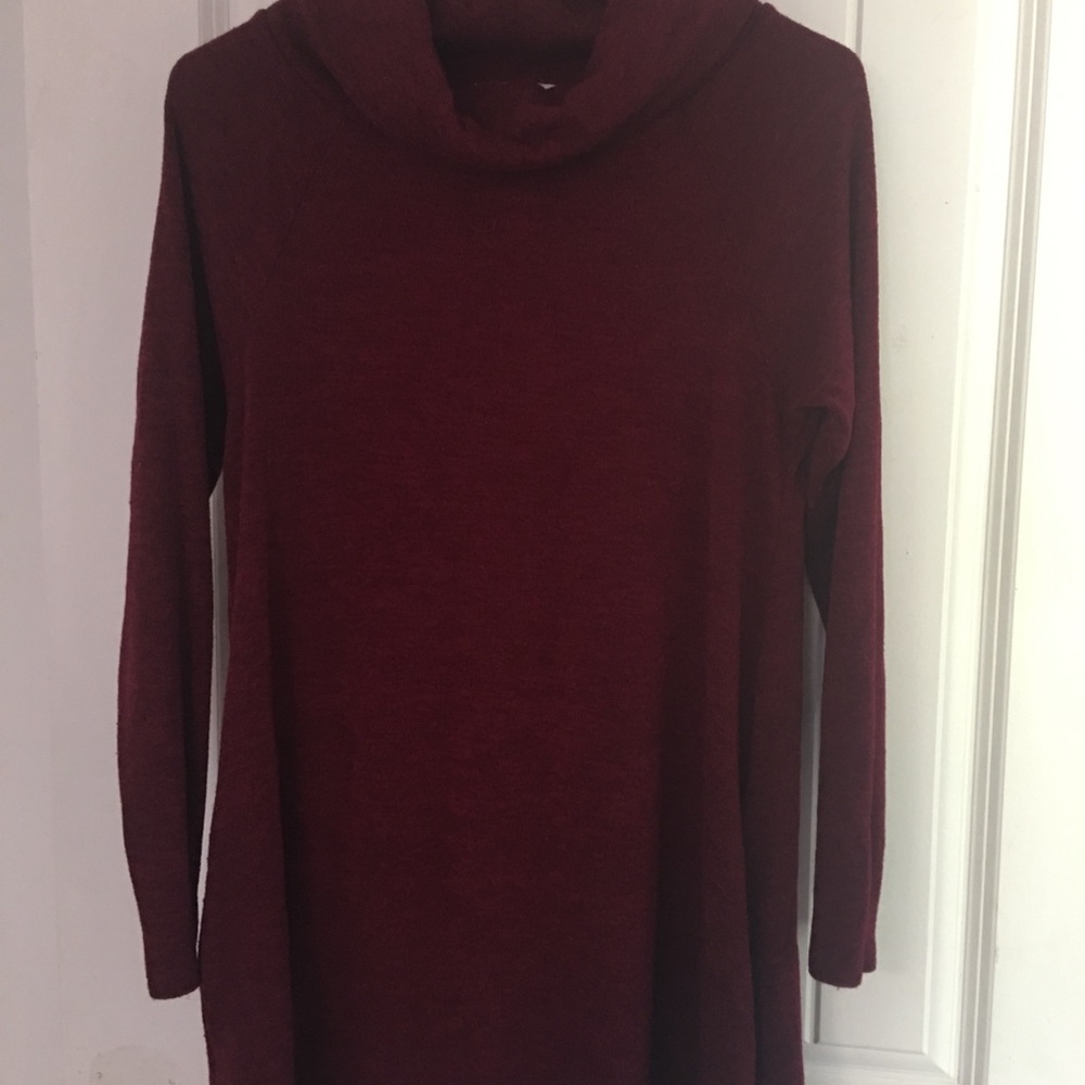 Deep red sweater dress